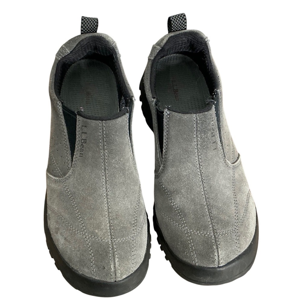 L.L. Bean Slip On Shoes Mens 7.5M Gray‎ Suede Casual Outdoor Comfort
